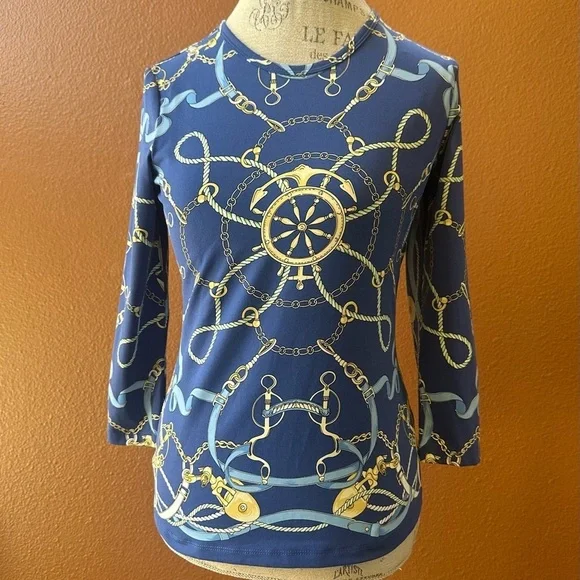 J.McLaughlin Nautical Theme Catalina Cloth Top Small Excellent Condition! - Picture 2 of 6